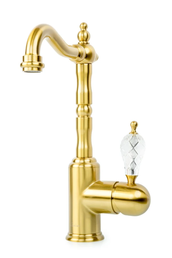 Смеситель для раковины-чаши Boheme Crystal 302-CRST 210×75×302 мм, цвет бронза