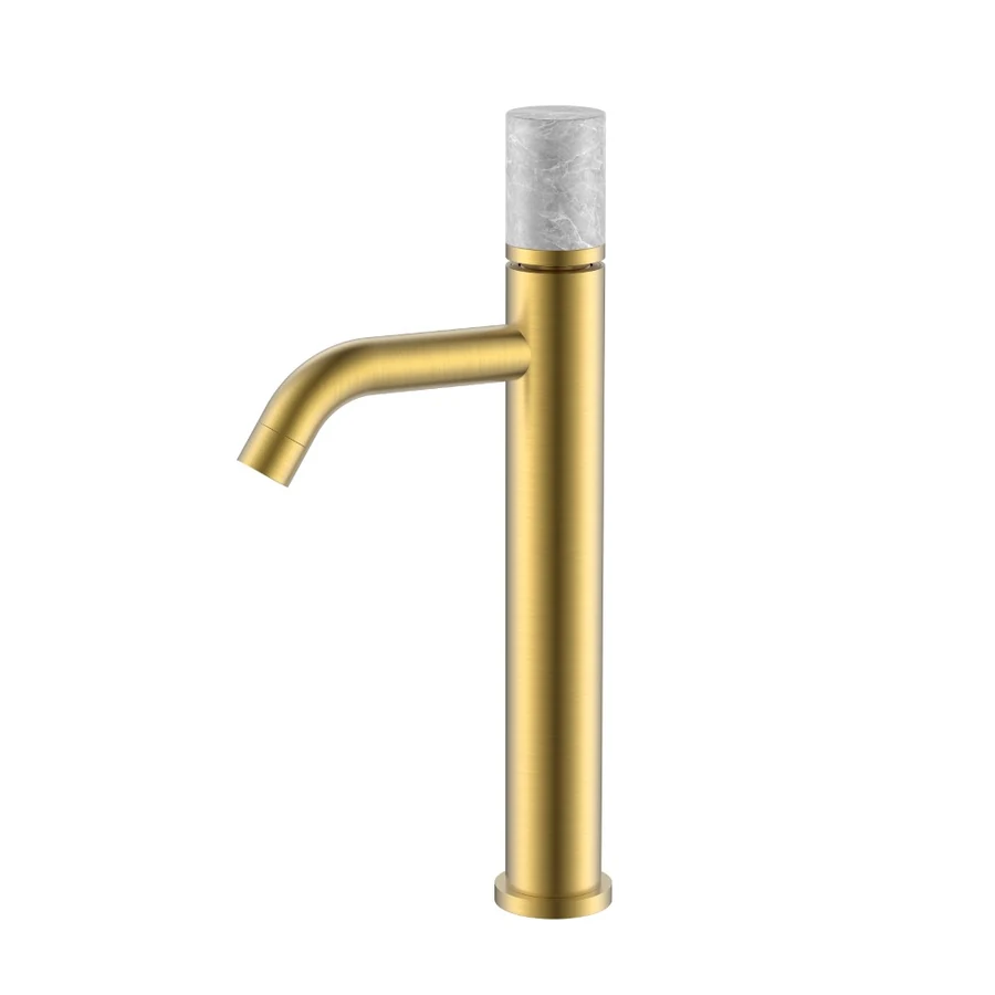 Смеситель для раковины-чаши Boheme Stick 122-MG-MR-GR 160×45×331 мм, цвет золото матовое