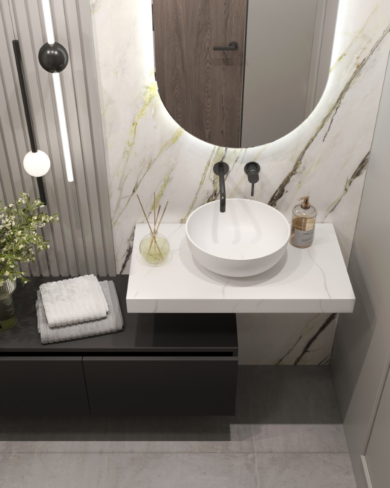 Столешница для ванной Armadi Art Flat 869-080-CLCT 81×46×7 см — Основное изображение