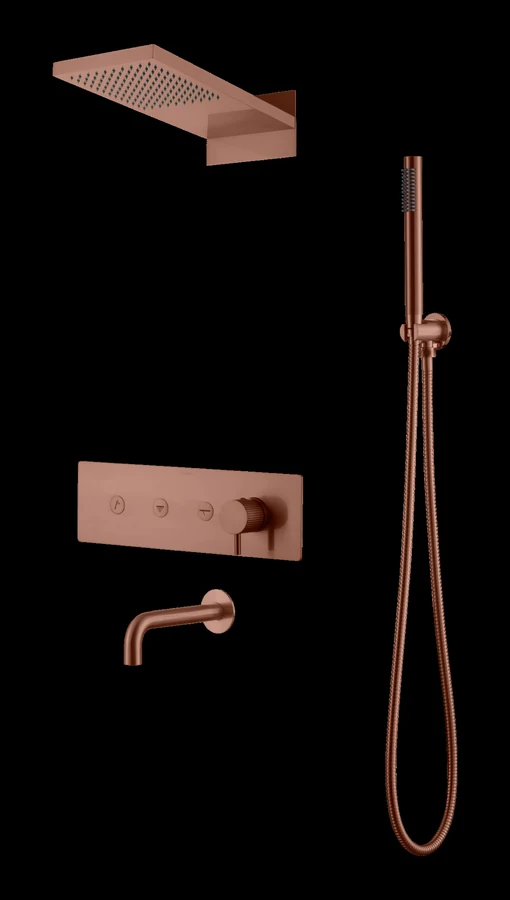 Душевая система встраиваемая Boheme Fusion 130-2-BRB 55×40×12 см, цвет бронза брашированная