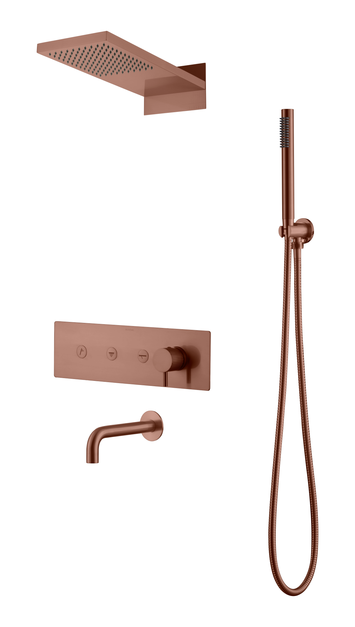 Душевая система встраиваемая Boheme Fusion 130-2-BRB 55×40×12 см, цвет бронза брашированная — Основное изображение