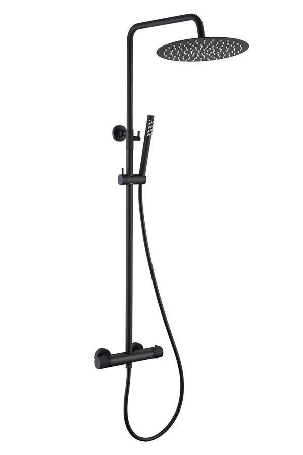 Душевая стойка Boheme Uno 468-T-2-B 573×270×1400 мм, цвет черный матовый