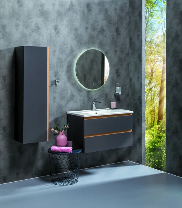 Тумба для ванной Armadi Art Capolda 849-085-A 820×450×480 мм, цвет графитовый