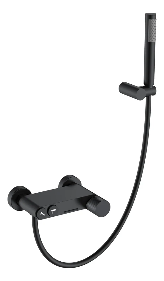 Смеситель для ванны Boheme Stick 123-BB 114×185×70 мм, цвет черный матовый