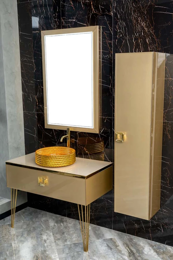 Консоль для раковины Armadi Art Lucido 770-100-LIGHT GOLD 104×55×30 см, цвет золото