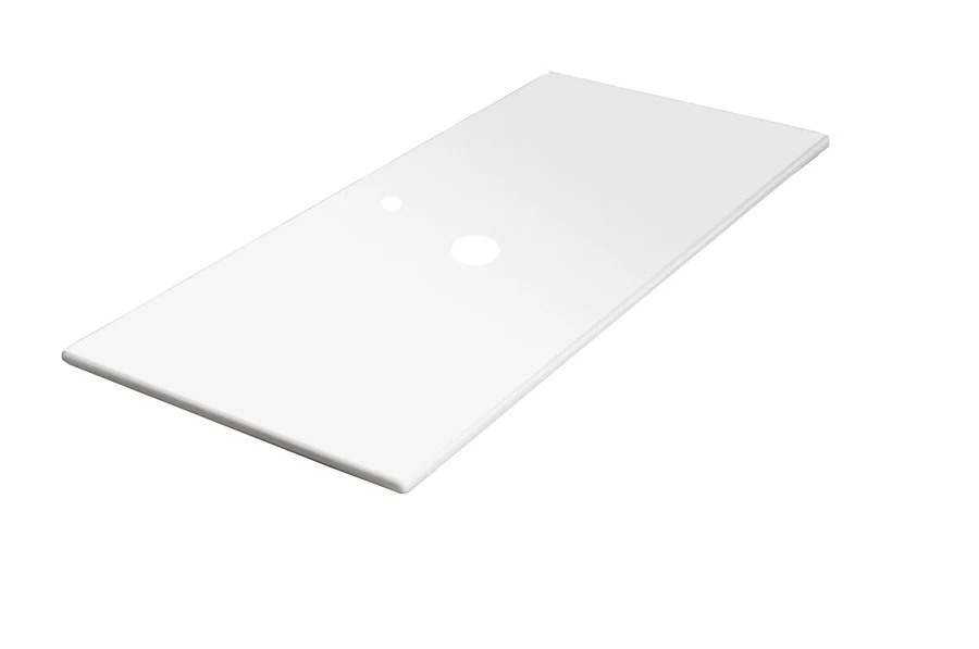 Столешница для ванной Armadi Art Vallessi 840-060-W 61×46×1 см, цвет белый матовый