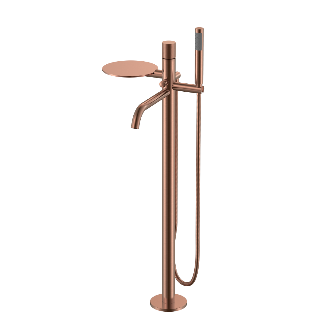 Смеситель для ванны напольный Boheme Stick 129-CB.2 330×320×986 мм, цвет медь брашированная — Основное изображение