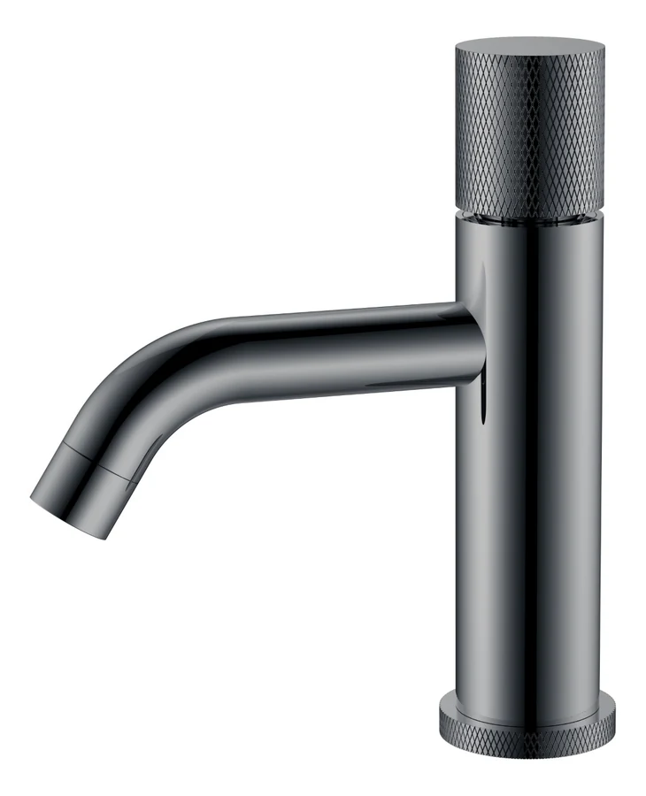 Смеситель для раковины низкий Boheme Stick 121-SGM.2 160×45×201 мм, цвет графитовый глянцевый