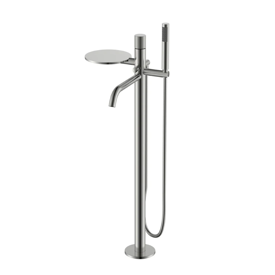 Смеситель для ванны напольный Boheme Stick 129-NB.4 330×320×986 мм, цвет никель