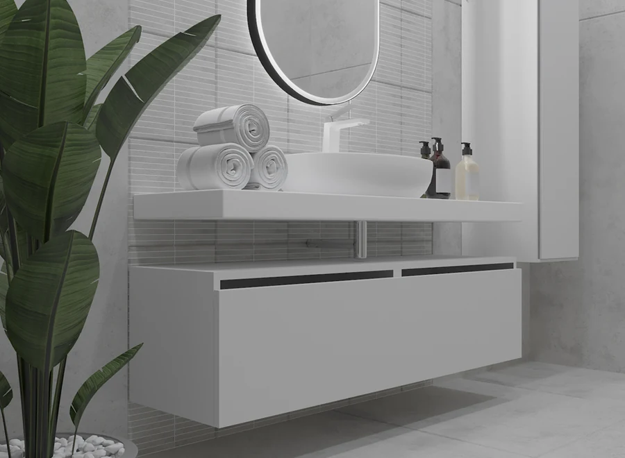 Тумба для ванной Armadi Art Flat 897-060-W 600×383×460 мм, цвет белый глянцевый