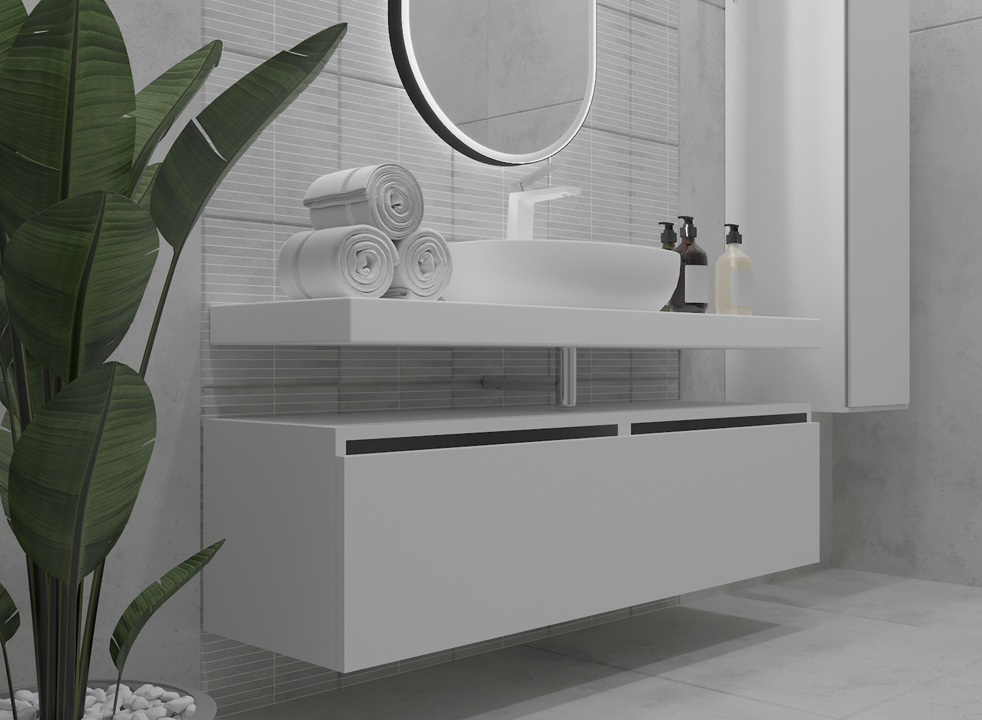 Тумба для ванной Armadi Art Flat 897-060-W 600×383×460 мм, цвет белый глянцевый — Основное изображение