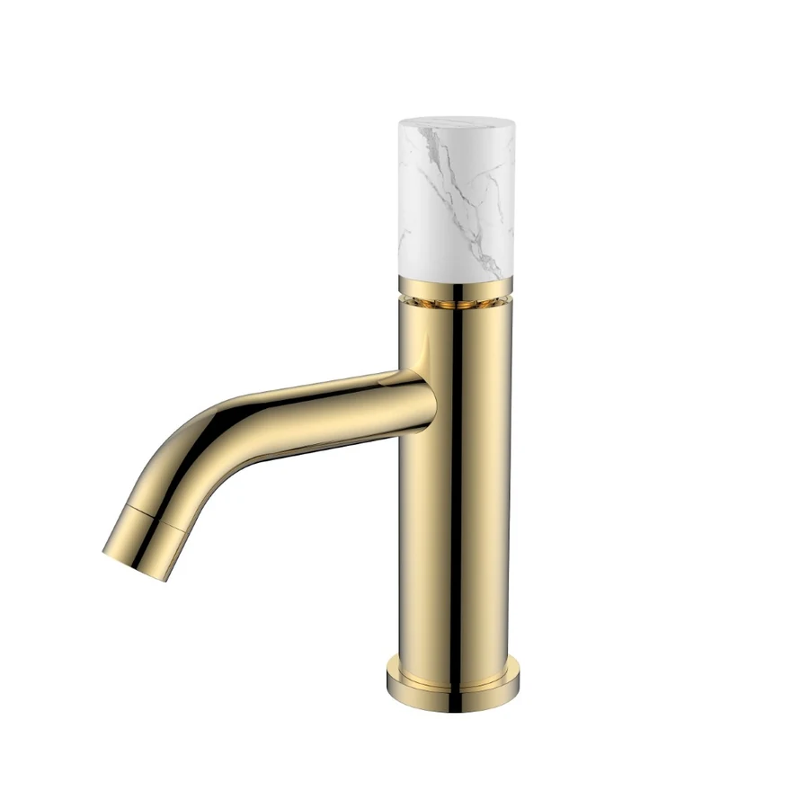 Смеситель для раковины Boheme Stick 121-G-MR-W 160×45×201 мм, цвет золото