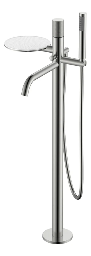 Смеситель для ванны напольный Boheme Stick 129-NB.2 330×320×986 мм, цвет никель