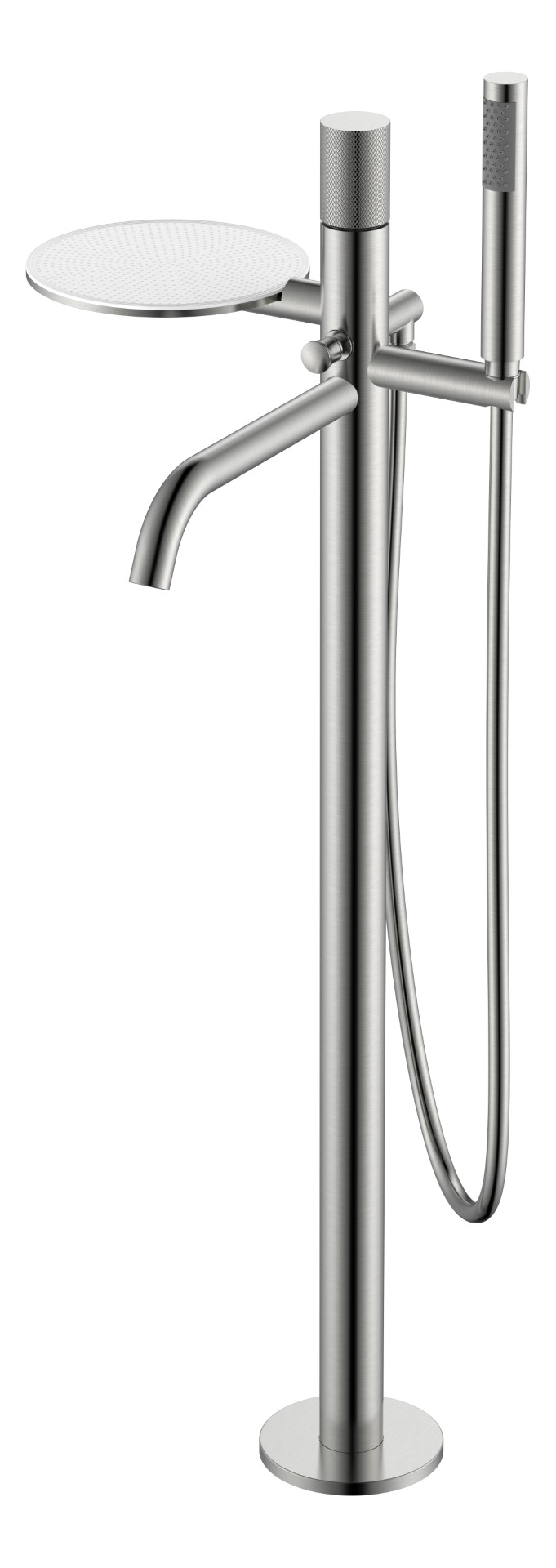 Смеситель для ванны напольный Boheme Stick 129-NB.2 330×320×986 мм, цвет никель — Основное изображение