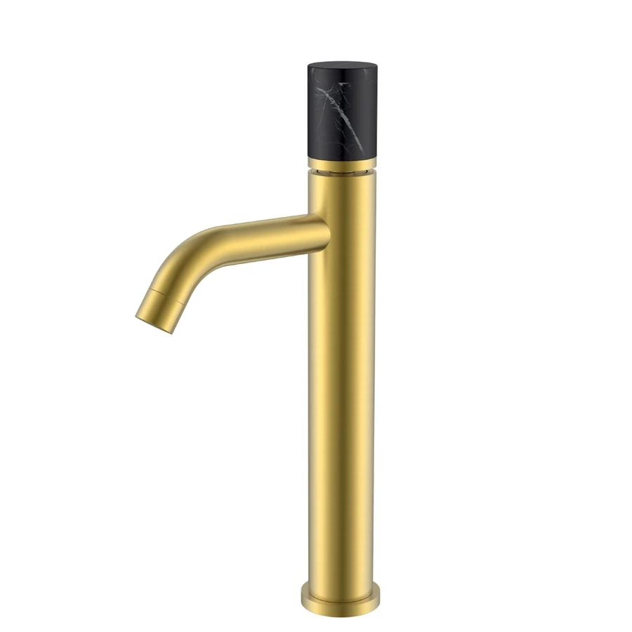 Смеситель для раковины-чаши Boheme Stick 122-MG-MR-B 160×45×331 мм, цвет золото матовое