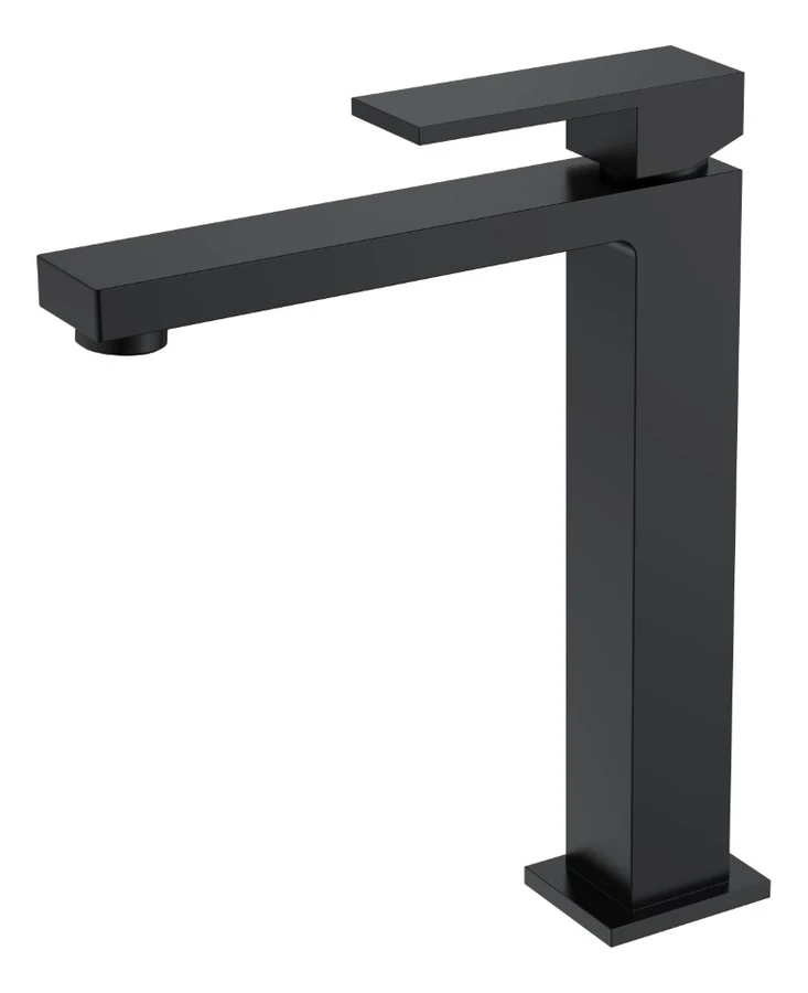 Смеситель для раковины-чаши Boheme Qubic 472-B 200×48×257 мм, цвет черный матовый