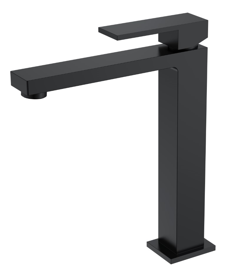 Смеситель для раковины-чаши Boheme Qubic 472-B 200×48×257 мм, цвет черный матовый — Основное изображение