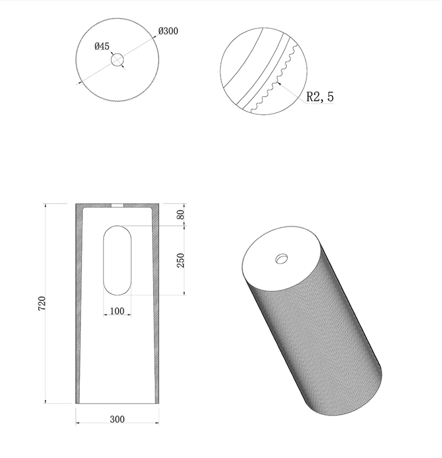 Пьедестал для раковины Armadi Art Sole 801-BASE-RIB-A 30×30×72 см