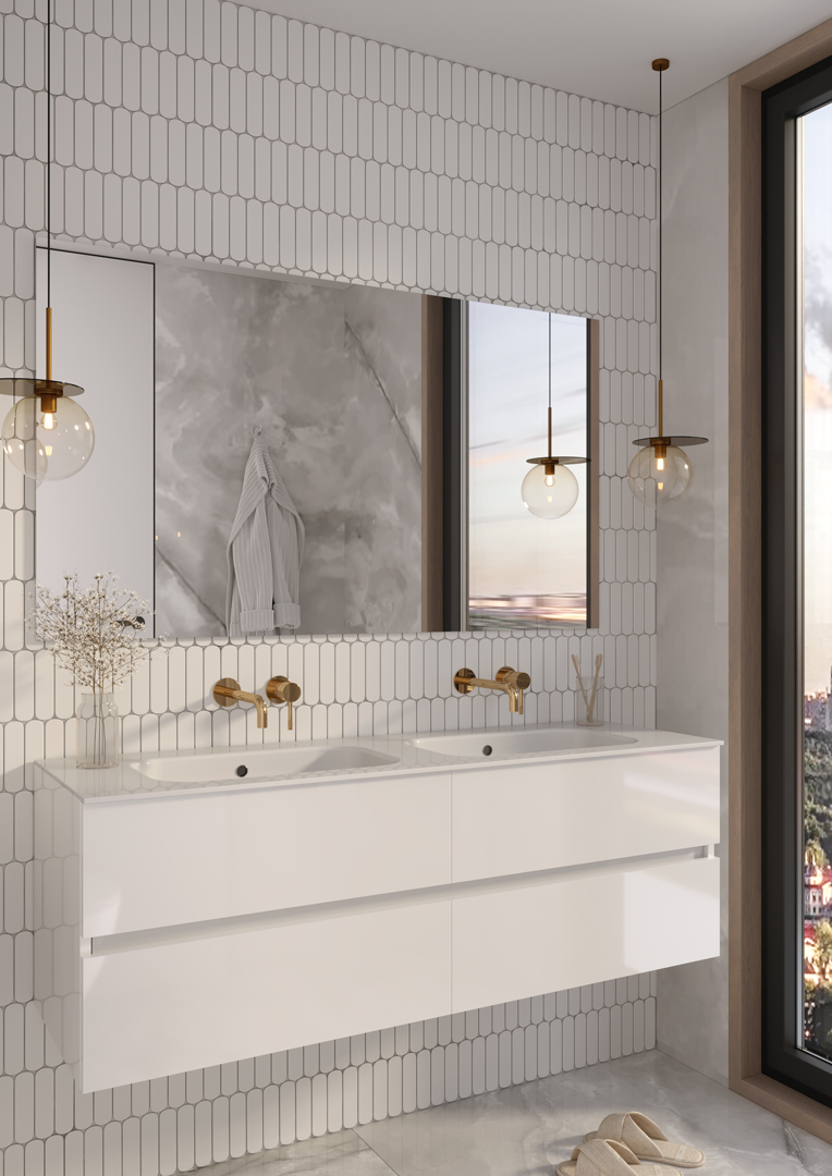 Тумба для ванной Armadi Art Vallessi 837-140-W 140×46×53 см, цвет белый глянцевый — Основное изображение