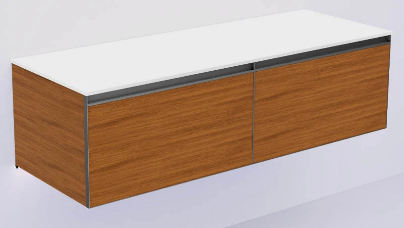 Тумба для ванной Armadi Art Quatro 790-M2-140(70+70)-W-A+L 140×40 см