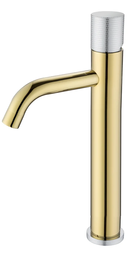 Смеситель для раковины-чаши Boheme Stick 122-GCR.2 160×45×331 мм, цвет золото