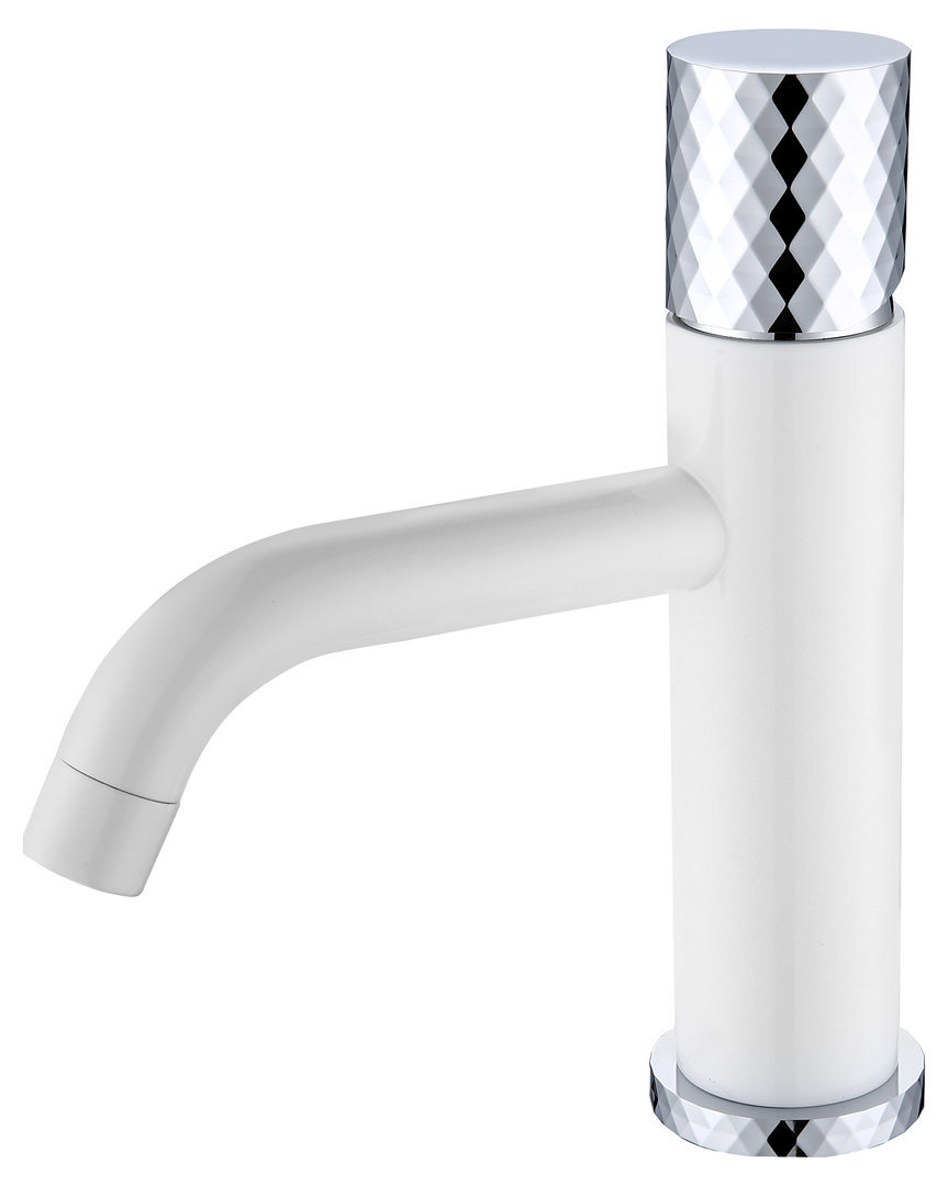 Смеситель для раковины Boheme Stick 121-WCR 160×45×201 мм, цвет белый глянцевый — Основное изображение