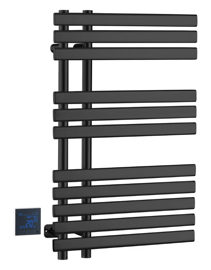 Полотенцесушитель электрический Boheme Venturo 723-B 118×500×800 мм, цвет черный матовый