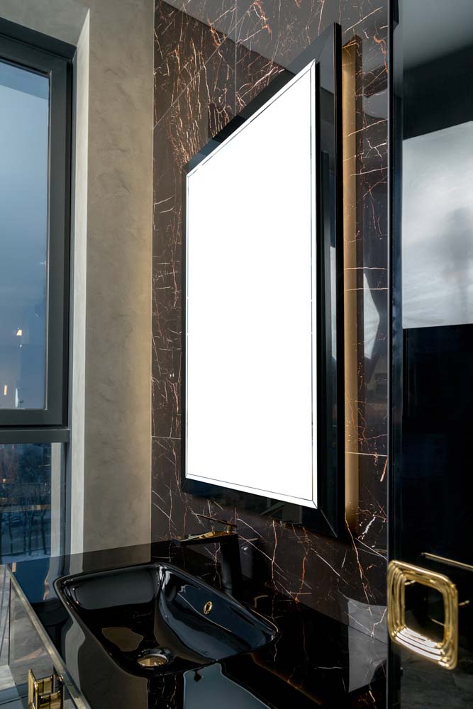 Зеркало Armadi Art Lucido 567-B 105×70×4 см, цвет черный матовый — Основное изображение