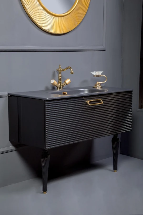 Тумба для ванной Armadi Art Vallessi Avantgarde 842-100-BG 100×46×38 см, цвет черный матовый