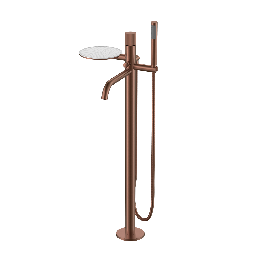 Смеситель для ванны напольный Boheme Stick 129-BRB.3 330×320×986 мм, цвет бронза брашированная — Основное изображение
