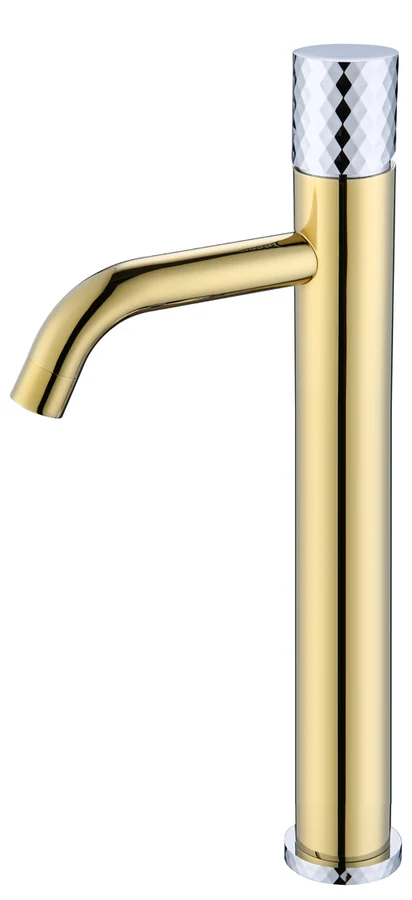 Смеситель для раковины-чаши Boheme Stick 122-GCR 160×45×331 мм, цвет золото