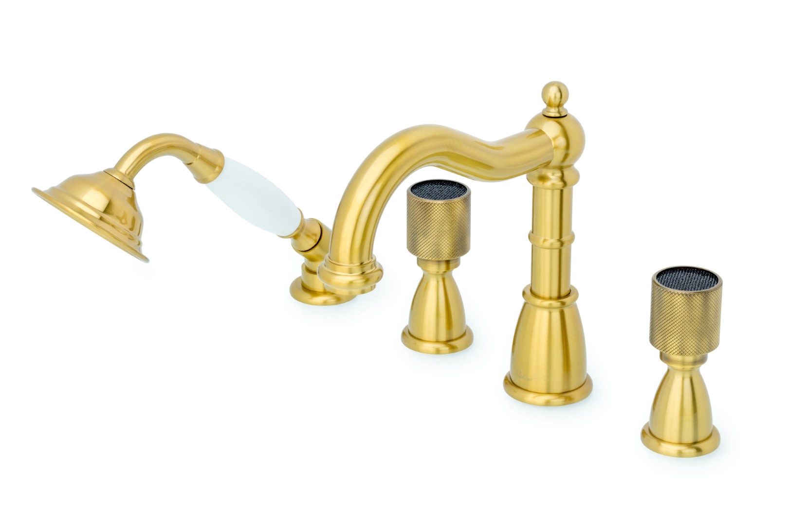 Смеситель на борт ванны Boheme Royal Cristal 391-ROYAL/CRST BLACK 193×360×196 мм, цвет бронза — Основное изображение
