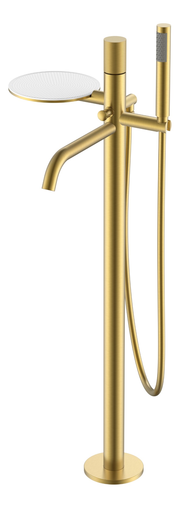 Смеситель для ванны напольный Boheme Stick 129-MG.2 330×320×986 мм, цвет золото матовое — Основное изображение