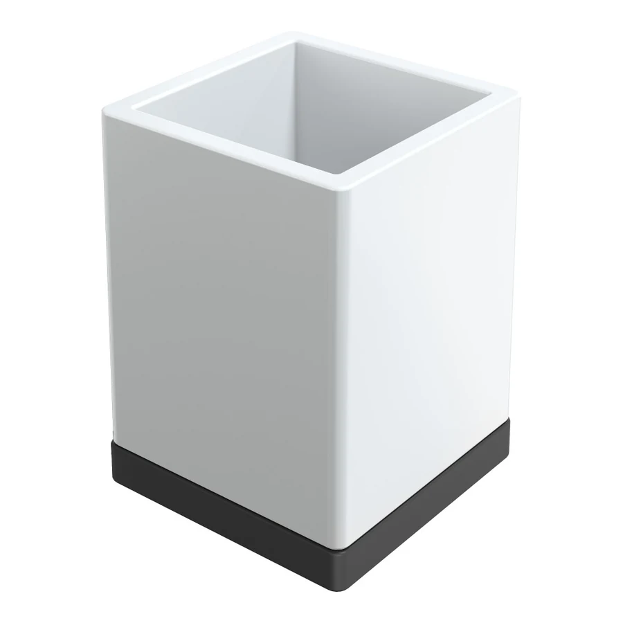 Стакан для ванной Boheme Qubic 10961-B 70×101×70 мм, цвет черный матовый
