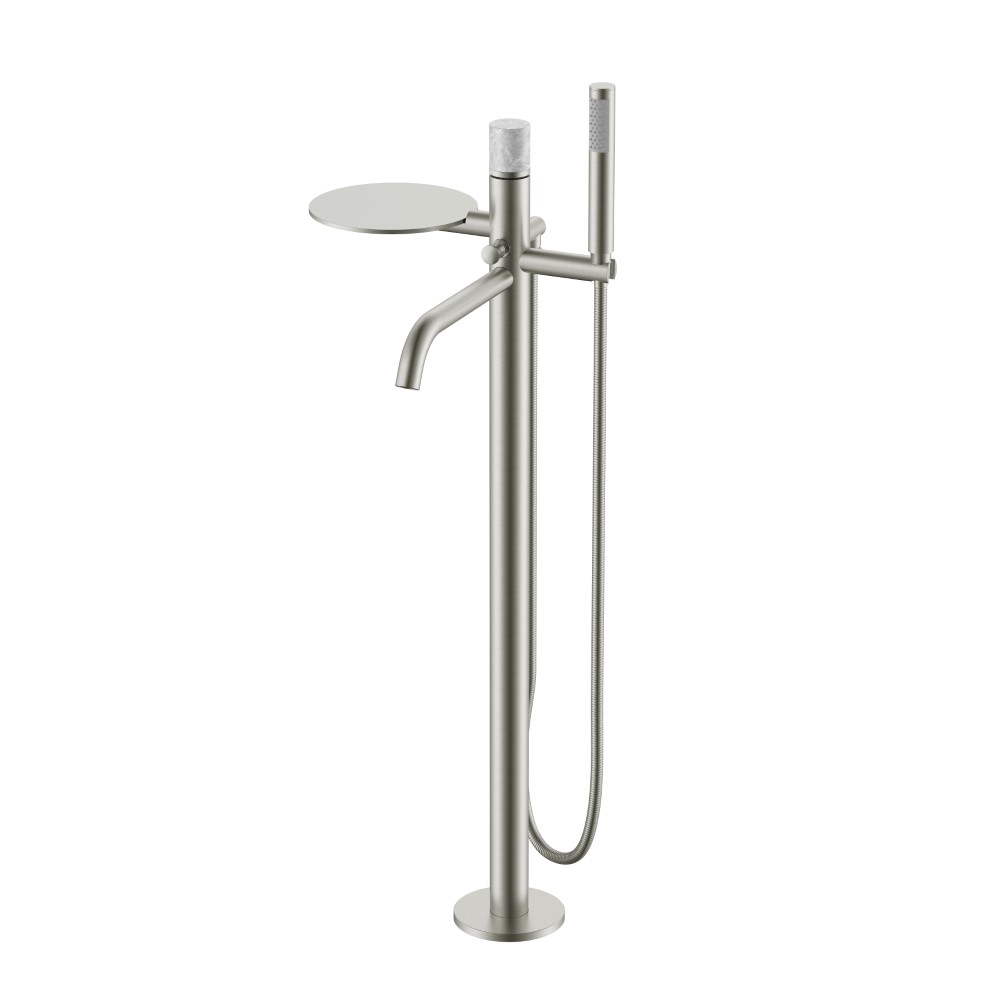 Смеситель для ванны напольный Boheme Stick 129-NB-MR-GR 330×320×986 мм, цвет никель — Основное изображение