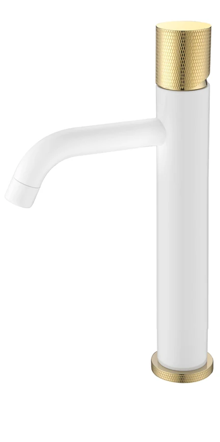 Смеситель для раковины-чаши Boheme Stick 122-WG.2 160×45×331 мм, цвет белый глянцевый