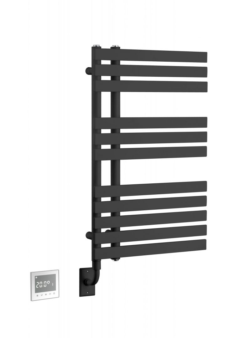 Полотенцесушитель электрический Boheme Venturo 721-B 500×95×898 мм, цвет черный матовый — Основное изображение