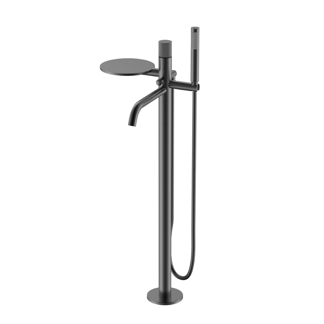 Смеситель для ванны напольный Boheme Stick 129-GM.3 330×320×986 мм, цвет графитовый — Основное изображение