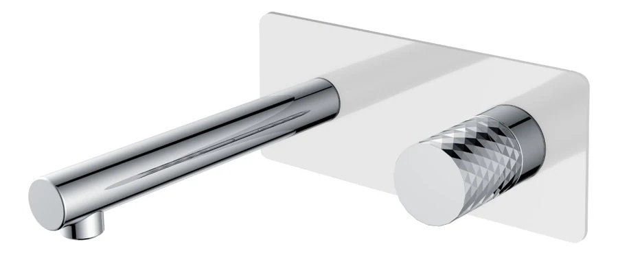 Смеситель встраиваемый Boheme Stick 125-WCR 202×230×100 мм, цвет белый глянцевый