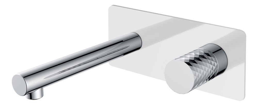 Смеситель встраиваемый Boheme Stick 125-WCR 202×230×100 мм, цвет белый глянцевый — Основное изображение