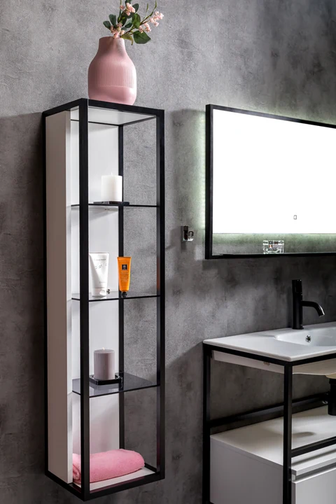 Пенал для ванной Armadi Art Loft 896-W 300×265×1200 мм, цвет белый матовый