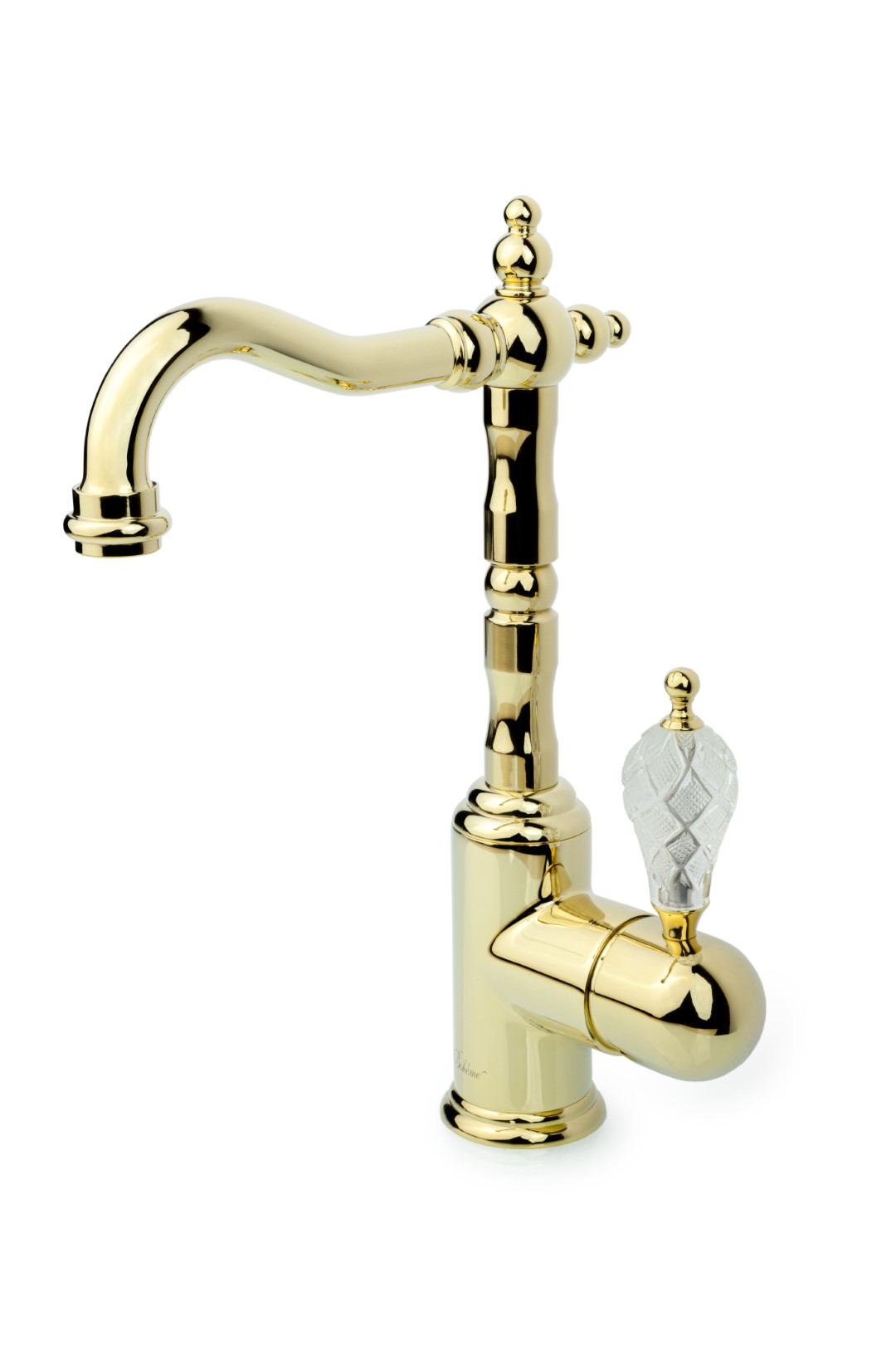 Смеситель для раковины-чаши Boheme Crystal 282-CRST 210×75×302 мм, цвет золото — Основное изображение