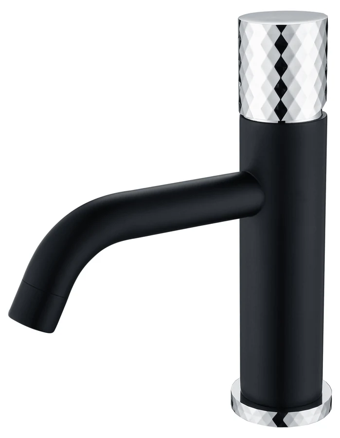 Смеситель для раковины Boheme Stick 121-BCR 160×45×201 мм, цвет черный матовый