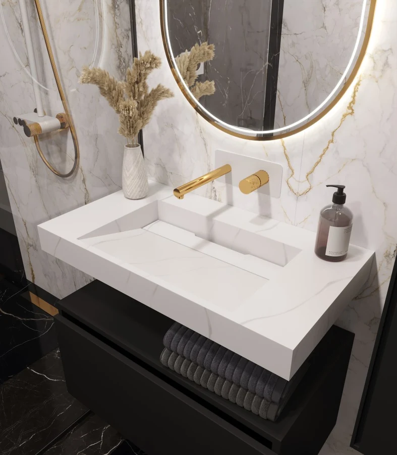 Раковина-моноблок Armadi Art Flat 859-080-CLCT 452×810×80 мм