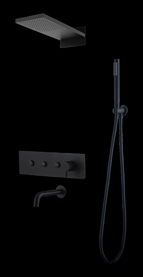 Душевая система Boheme Fusion 130-2-B 55×40×12 см, цвет черный матовый