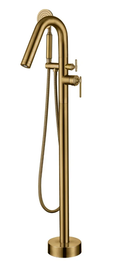 Смеситель для ванны напольный Boheme Eterna 179-BR 12×120×45 см, цвет бронза
