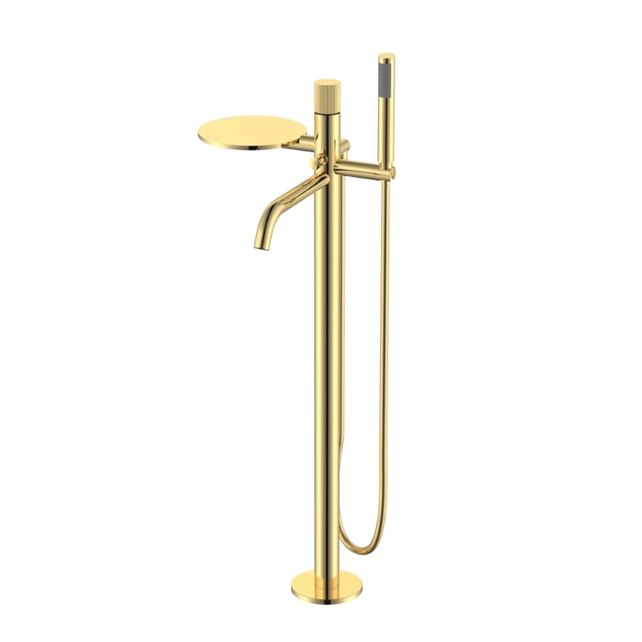Смеситель для ванны напольный Boheme Stick 129-GG.3 330×320×986 мм, цвет золото