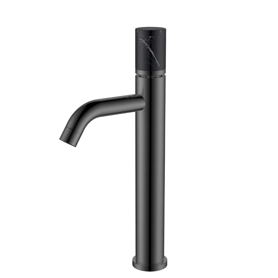 Смеситель для раковины-чаши Boheme Stick 122-SGM-MR-B 160×45×331 мм, цвет графитовый глянцевый
