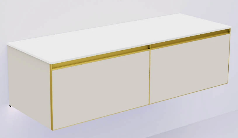 Тумба для ванной Armadi Art Quatro 790-M2-140(70+70)-CM-MG+L 140×40 см