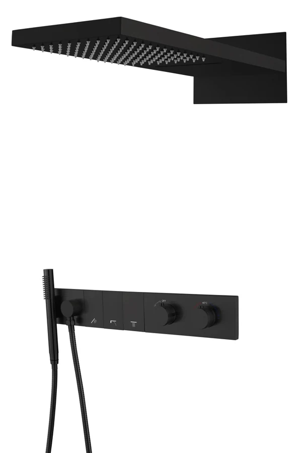 Душевая система встраиваемая Boheme Zodiac 133-B 550×543×90 мм, цвет черный матовый